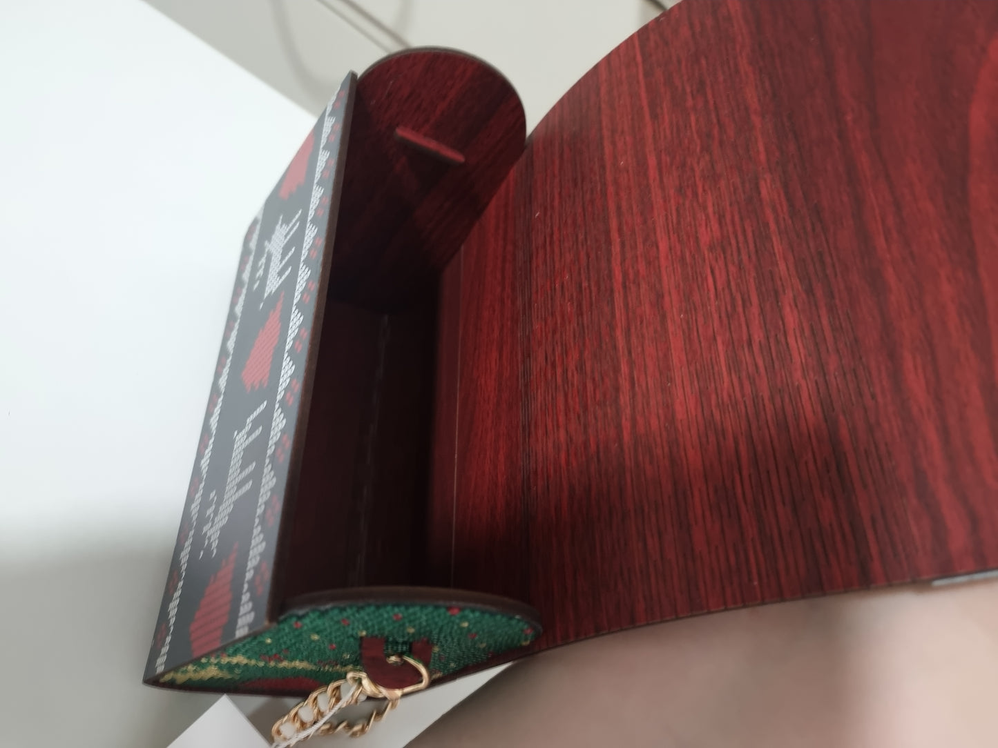 Unique Wooden Christmas Bag with diamond painting finish