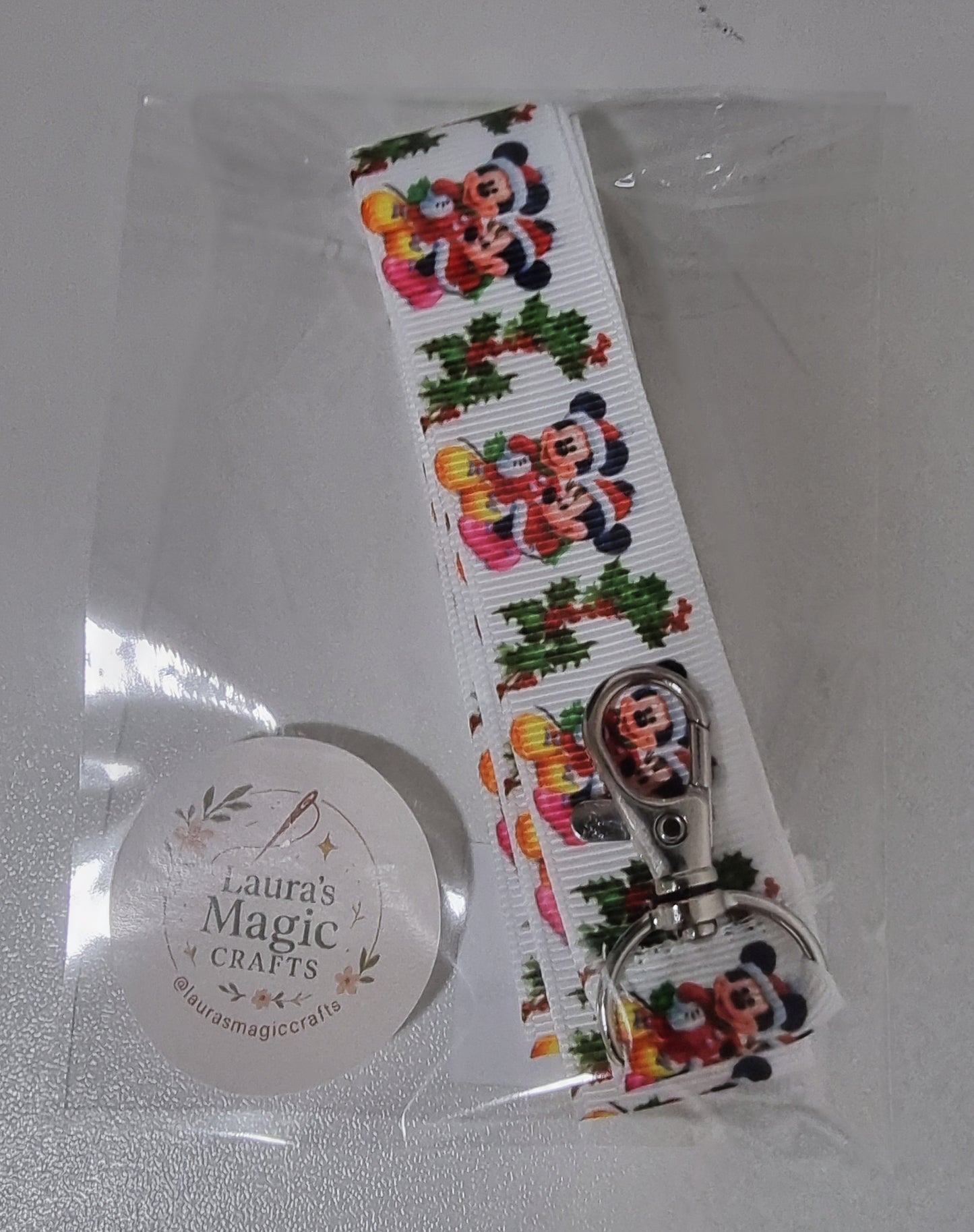 Christmas Minnie and Micky Mouse Lanyard