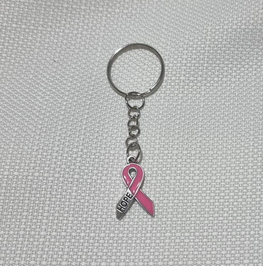 Cancer Bow - pink key ring