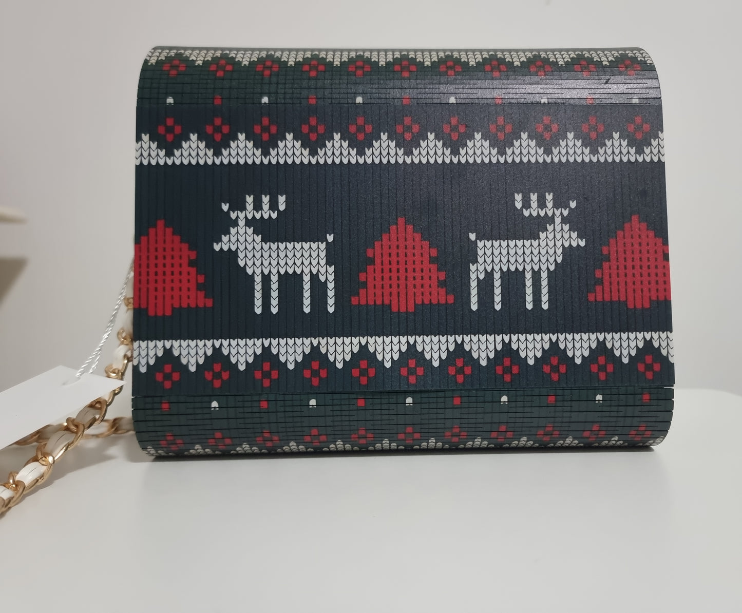 Unique Wooden Christmas Bag with diamond painting finish