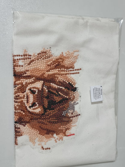 Canvas Tote bag with diamond art finish