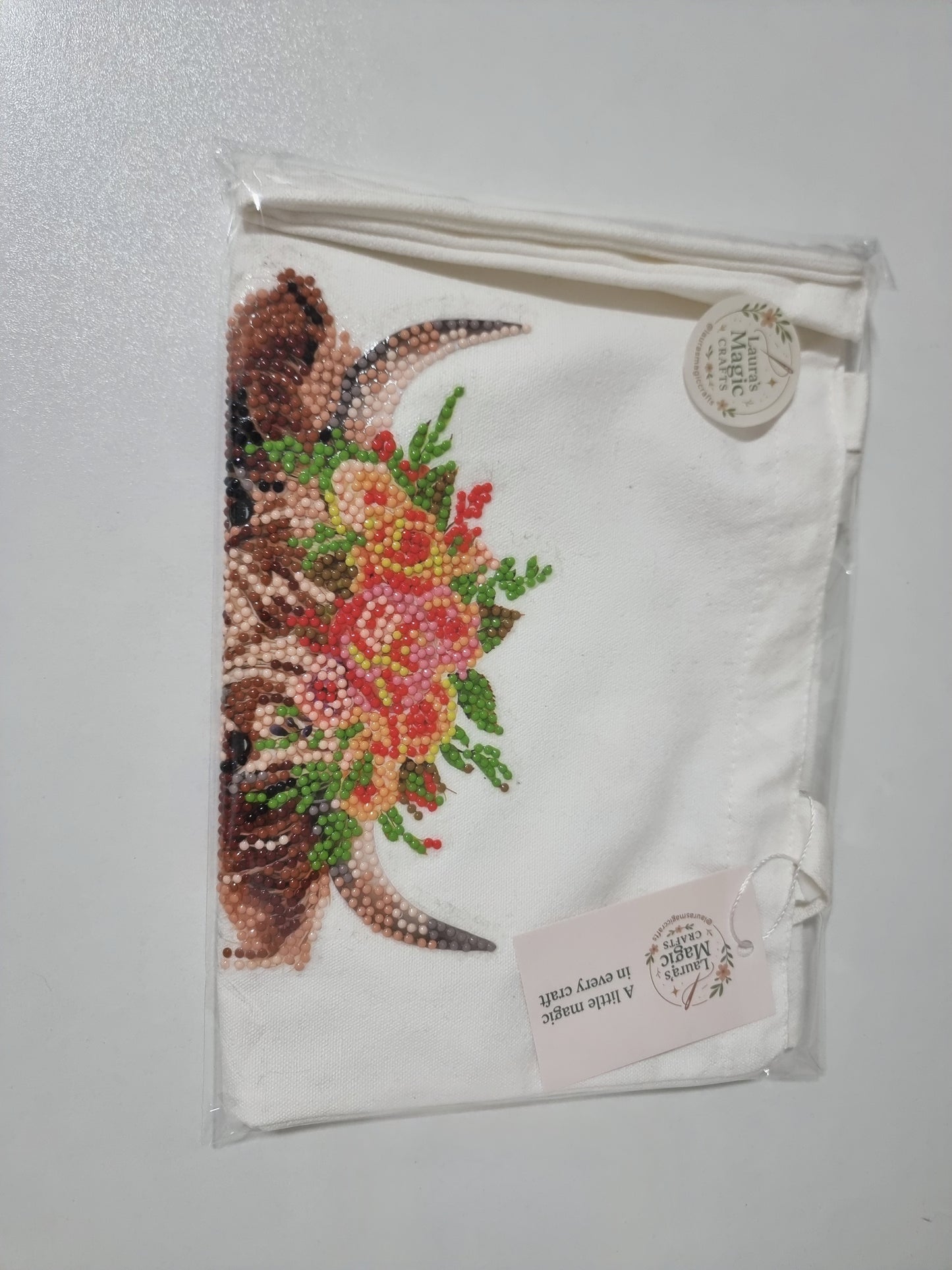 Canvas Tote bag with diamond art finish