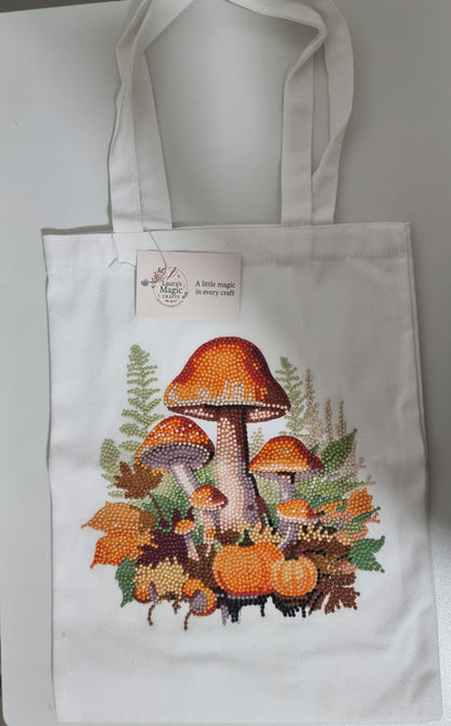Canvas Tote bag with diamond art finish