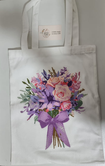 Canvas Tote bag with diamond art finish