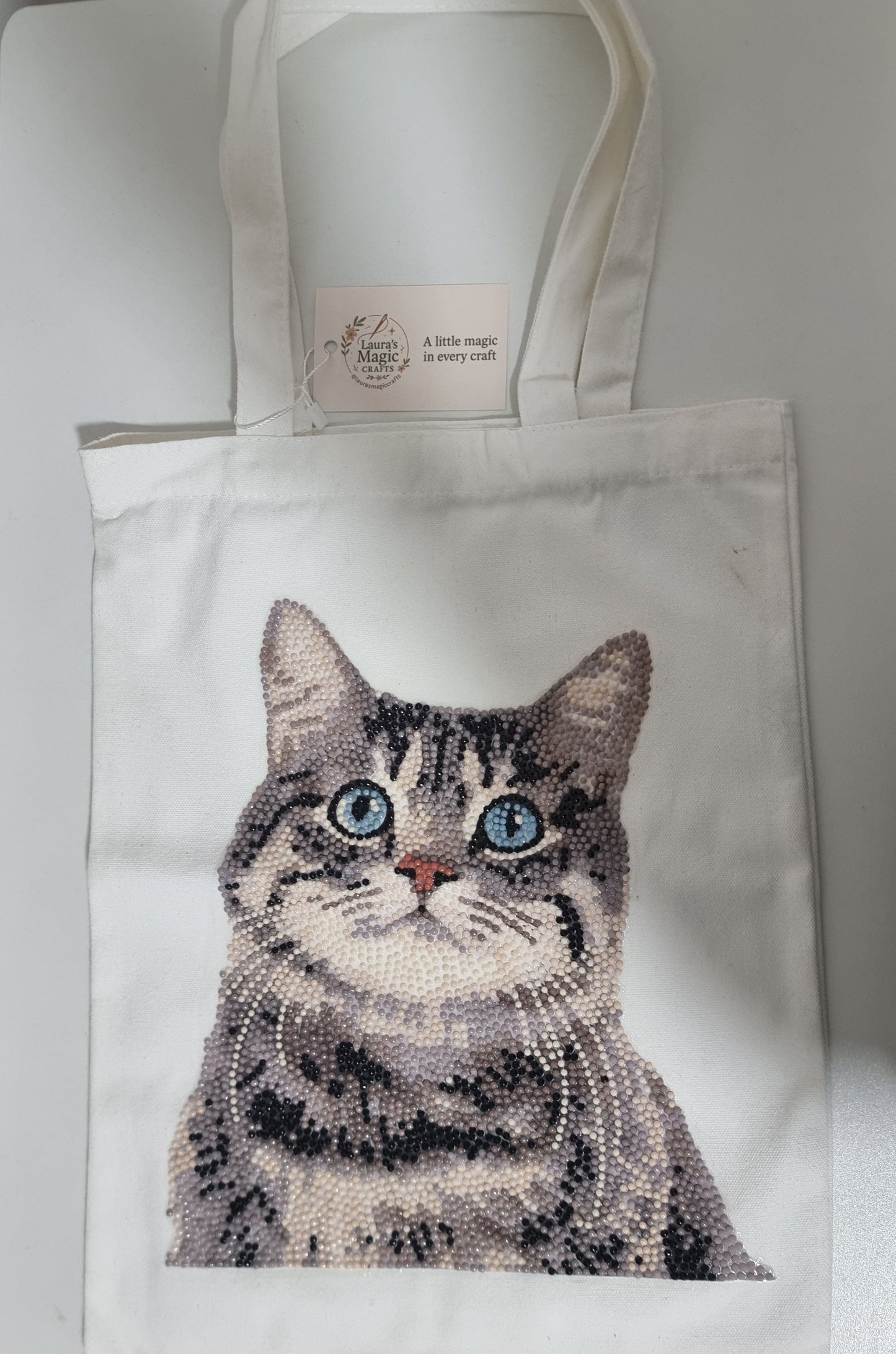Canvas Tote bag with diamond art finish