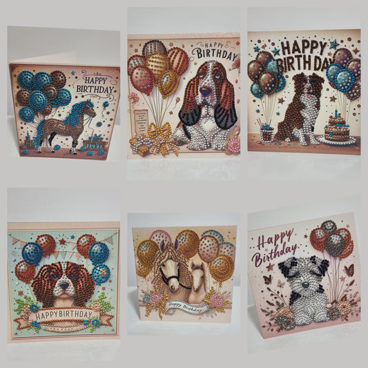 Horses and Dogs Birthday Cards