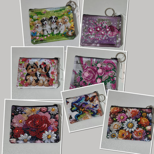 Dimond Art Finish Wallets with Key Chain