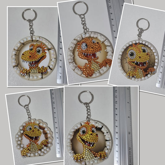 Dino Key Rings - Diamond Finish